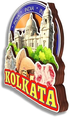 Miniatura 3 de Kolkata India - Imán para nevera de la India, colección de madera 3D, hecho a mano, recuerdos de la ciudad, refrigerador, regalo para decoración del
