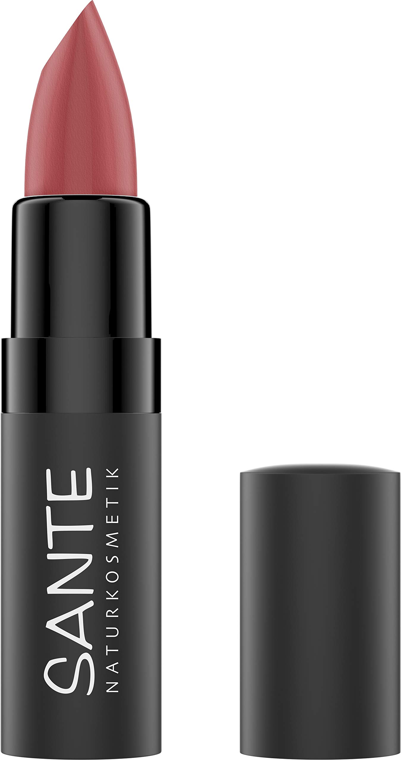 Sante Naturkosmetik Matte Lipstick 04 Pure Rosewood, Lipstick, Matte Effect, with Organic Cocoa Butter, Intensive Colour Pigmentation, 4.5 g