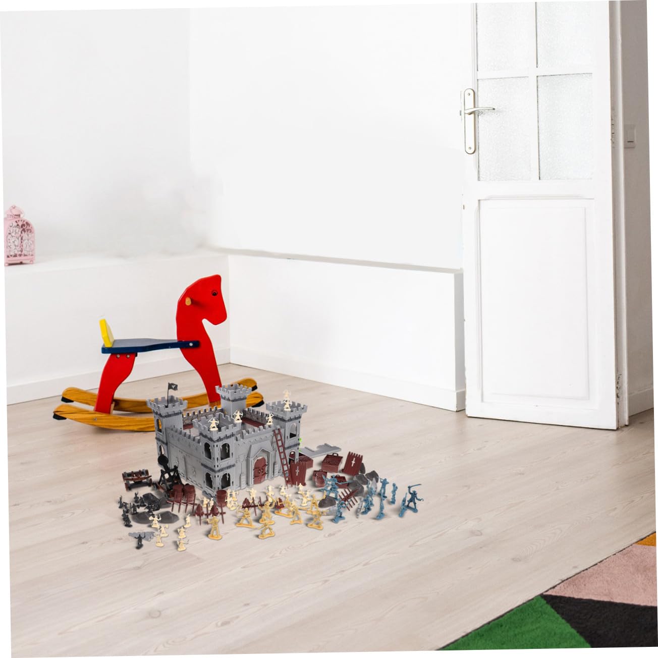ERINGOGO Set Costruibile Fortezza a Tema Pirata 310 Pezzi in Plastica | Gioco Educativo Decorativo, Completo Accessori e Borsa, Stile a Tema Pirata