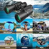 20x50 High Power Binoculars for Adults with Clear Vision, BAK4 Prism, FMC Lens, Waterproof Binoculars Telescope for Bird Watching Hunting Travel Football Games Stargazing with Carrying Case and Strap - Image 7