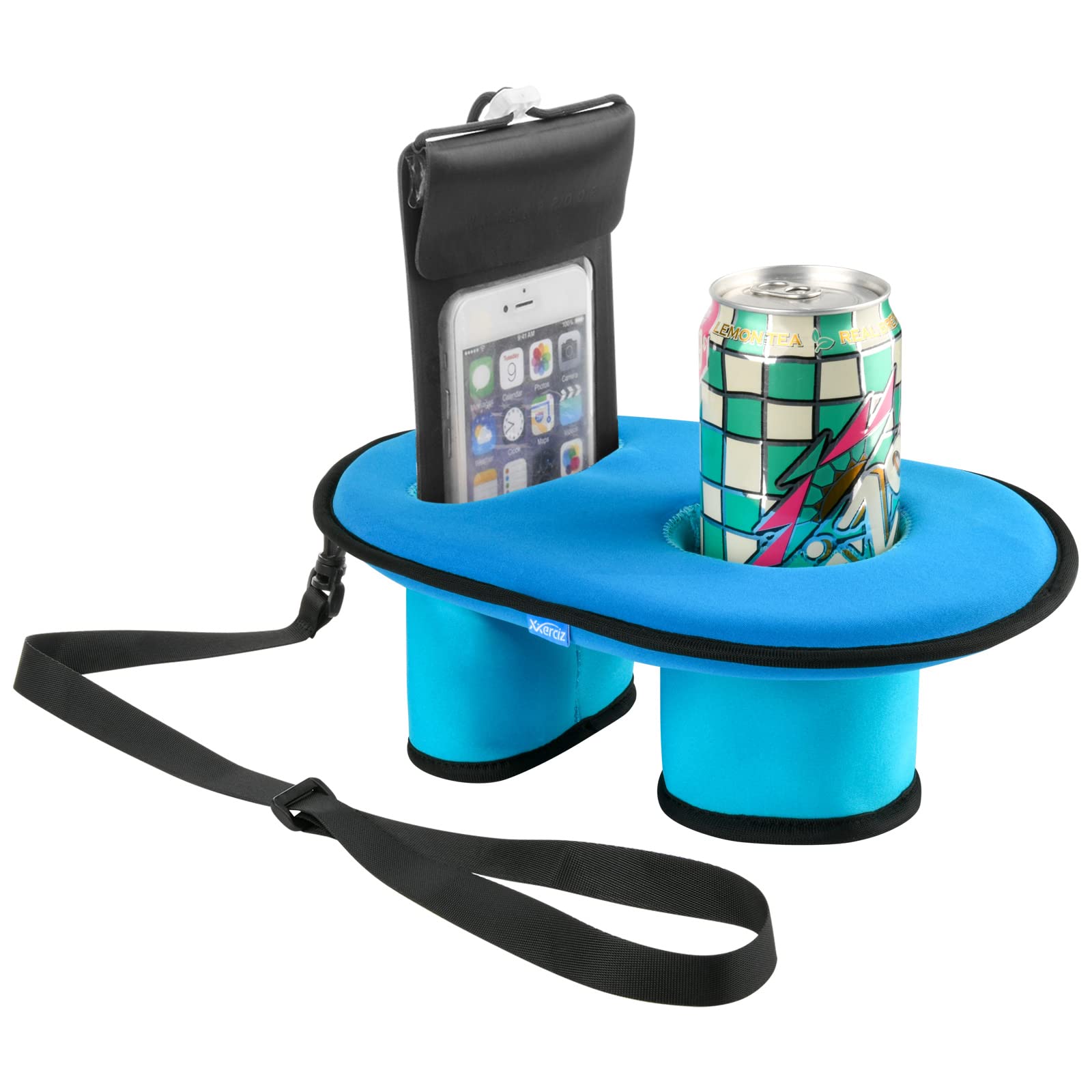 Xxerciz Neoprene Floating Drink Holder – Beverage Drink Float for Cell Phone, Hydra Flask, Solo Cup, Yeti, Tumblers for Pool Party Water Fun