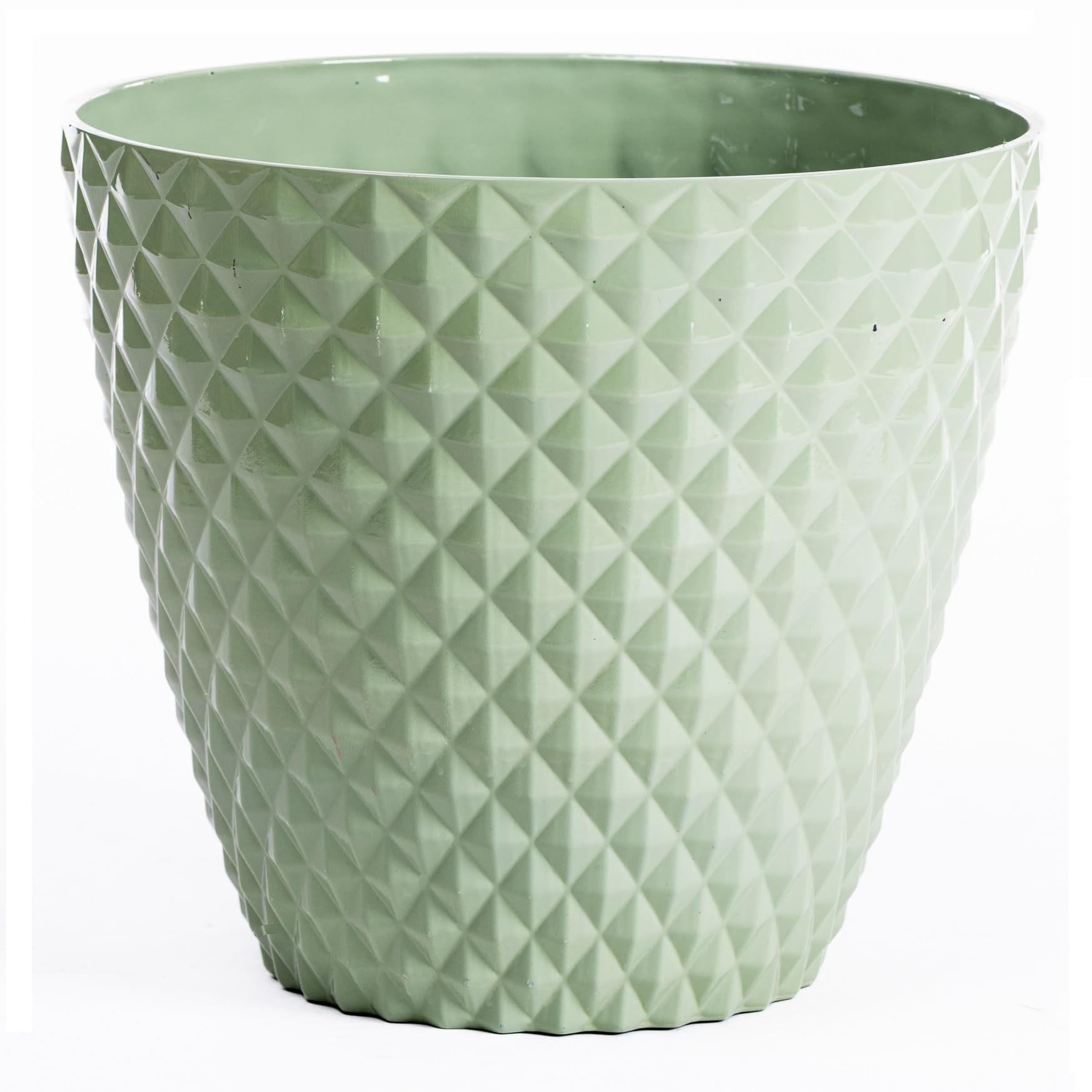 Garden Gear Sage Green X1 Diamond Planter 39.5Cm Weatherproof Recycled Plastic Pot Uv Resistant Frost Proof Patio Garden (Sage Green X1)