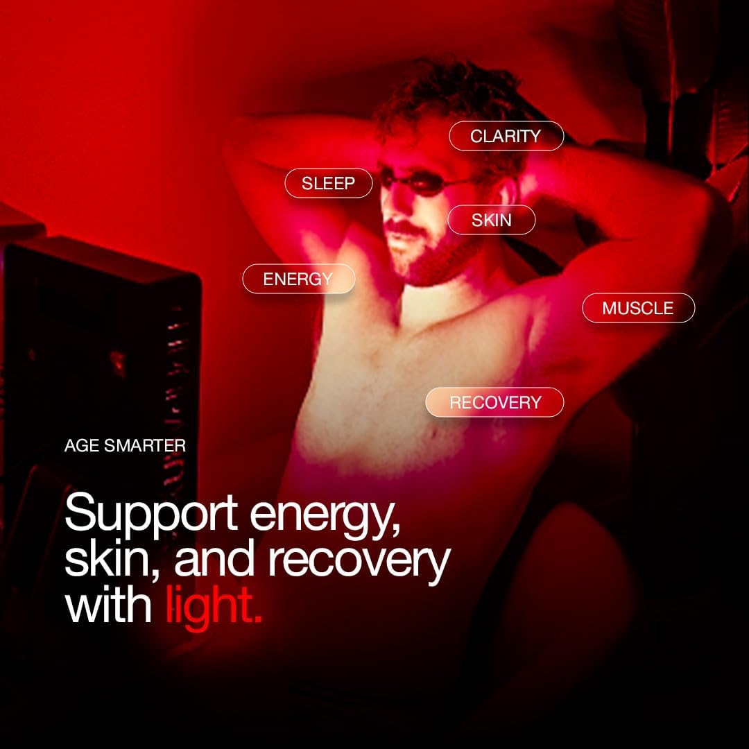 AuroraBox 60 Pro, Clinician-Backed 5 Wavelength Red Light & Near Infrared Light Therapy Panel | FCC/CE/RoHS Tested | 630 660 810 830 850nm | by Tundra Tribe (Jet Black, 60 PRO)