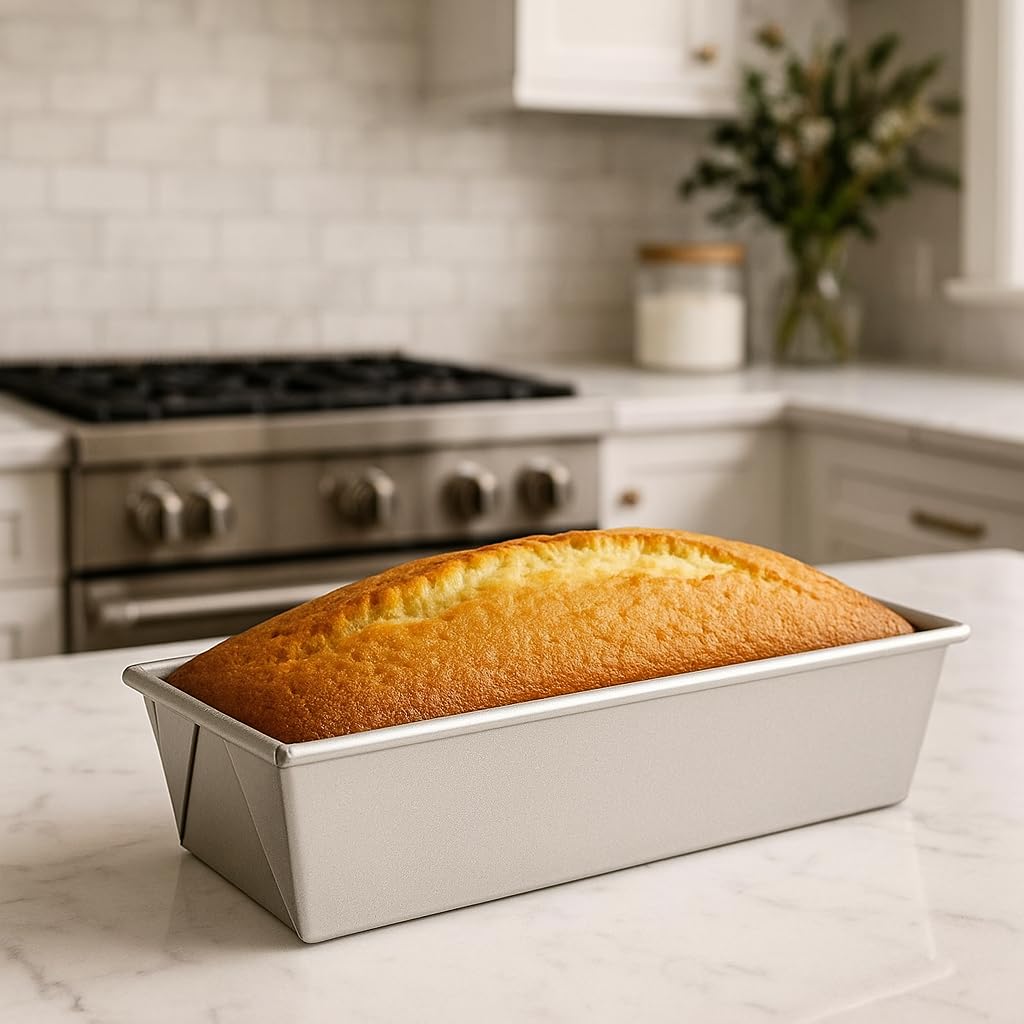 Set Di 2 Stampi Per Pane In Acciaio Antiaderente 35cm - Teglie Rettangolari Per Pane Casereccio E Dolci