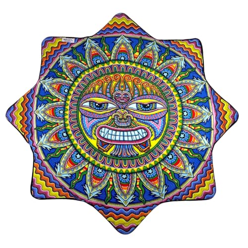 Mougee Intra Classic Flow Star - Internal Webbing - 27" Diameter Juggling Cloth - Durable and Vibrant Patterns (Chris Dyer Collection - Taita Inti (Father Sun))
