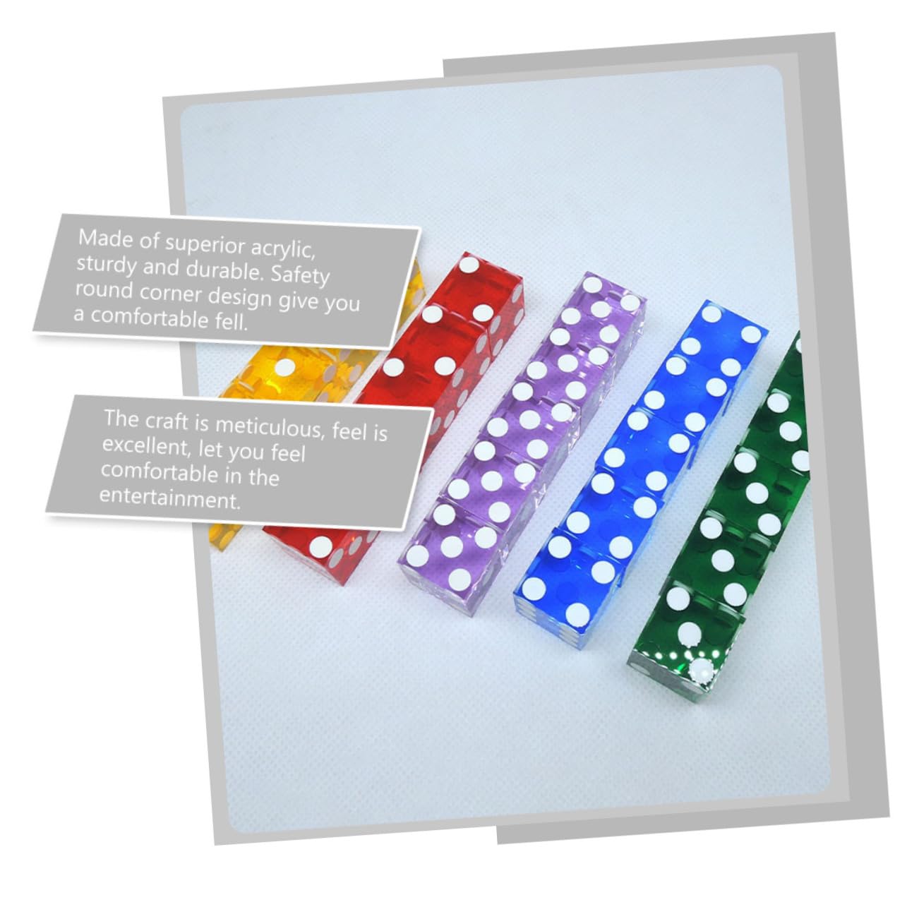 Hohopeti 5piezas Dados Acrílicos Transparentes para Fiesta Dados De Puntos Divertidos para Actividades Recreativas Mesa