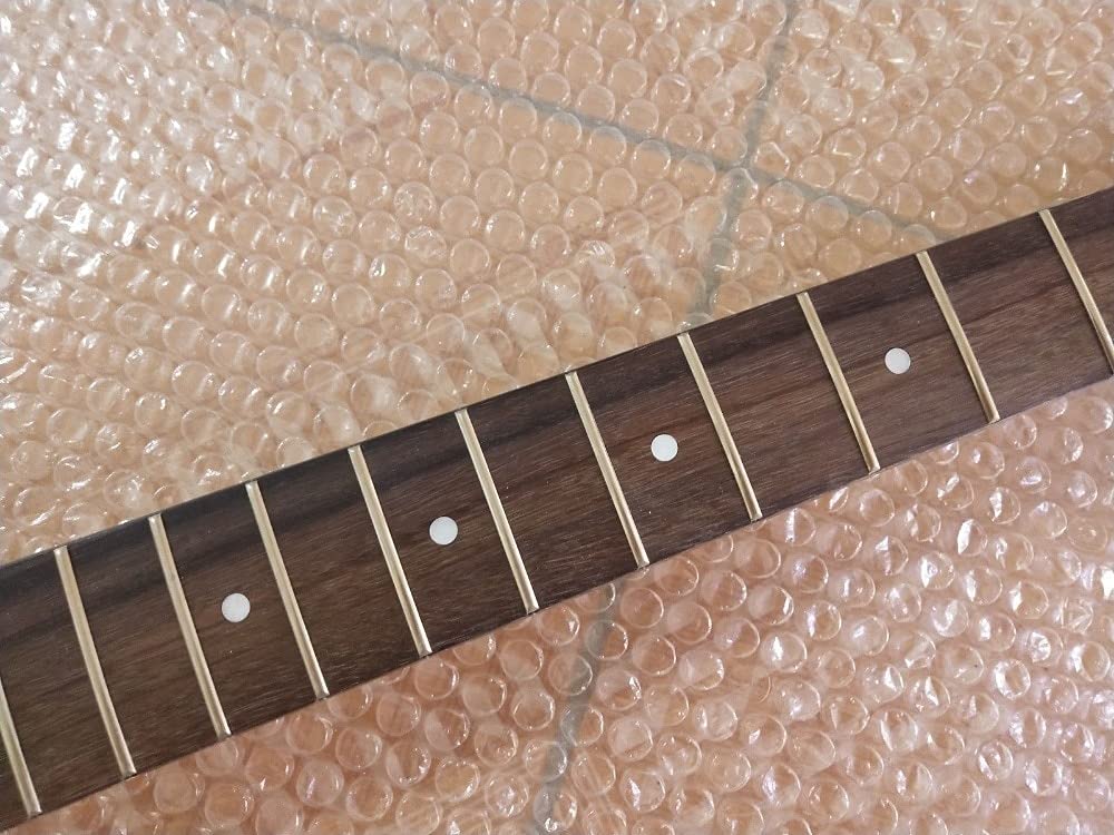 CAZARU 24 Pollici Manico per Chitarra elettrica Acero Palissandro 22 Tasti Sostituzione Parti Giallo CAZARU 24 Pollici Manico per Chitarra elettrica Acero Palissandro 22 Tasti Sostituzione Parti Giallo