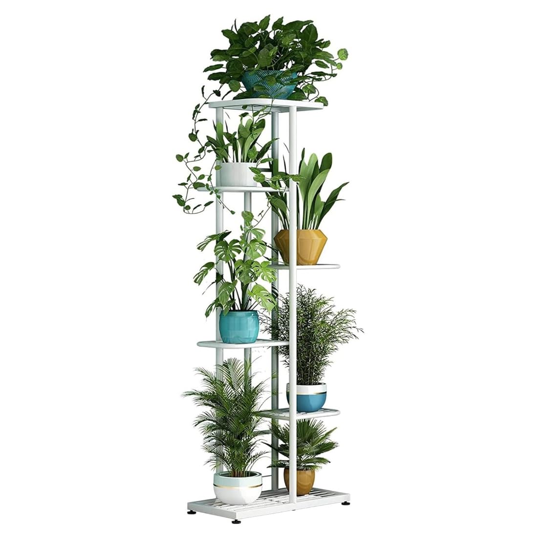 PRIME KRAFTS 6 Tier 7 Potted Metal Plant Stand for Living Room, Balcony and Garden | Multipule Flowerpot Holder for Indoor and Outdoor (White) (B0DC4CBW6B) Amazon Price History, Amazon Price Tracker