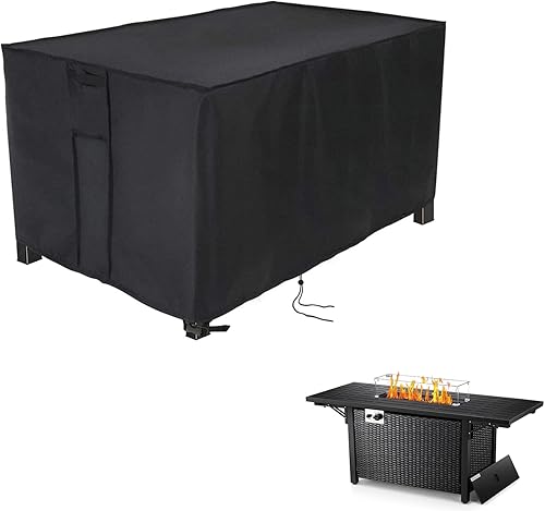 Miniatura 8 de Cubierta rectangular para hoguera de 42 pulgadas, cubierta de mesa para fogata de gas propano, cubierta de mesa impermeable para exteriores, 42 x 21