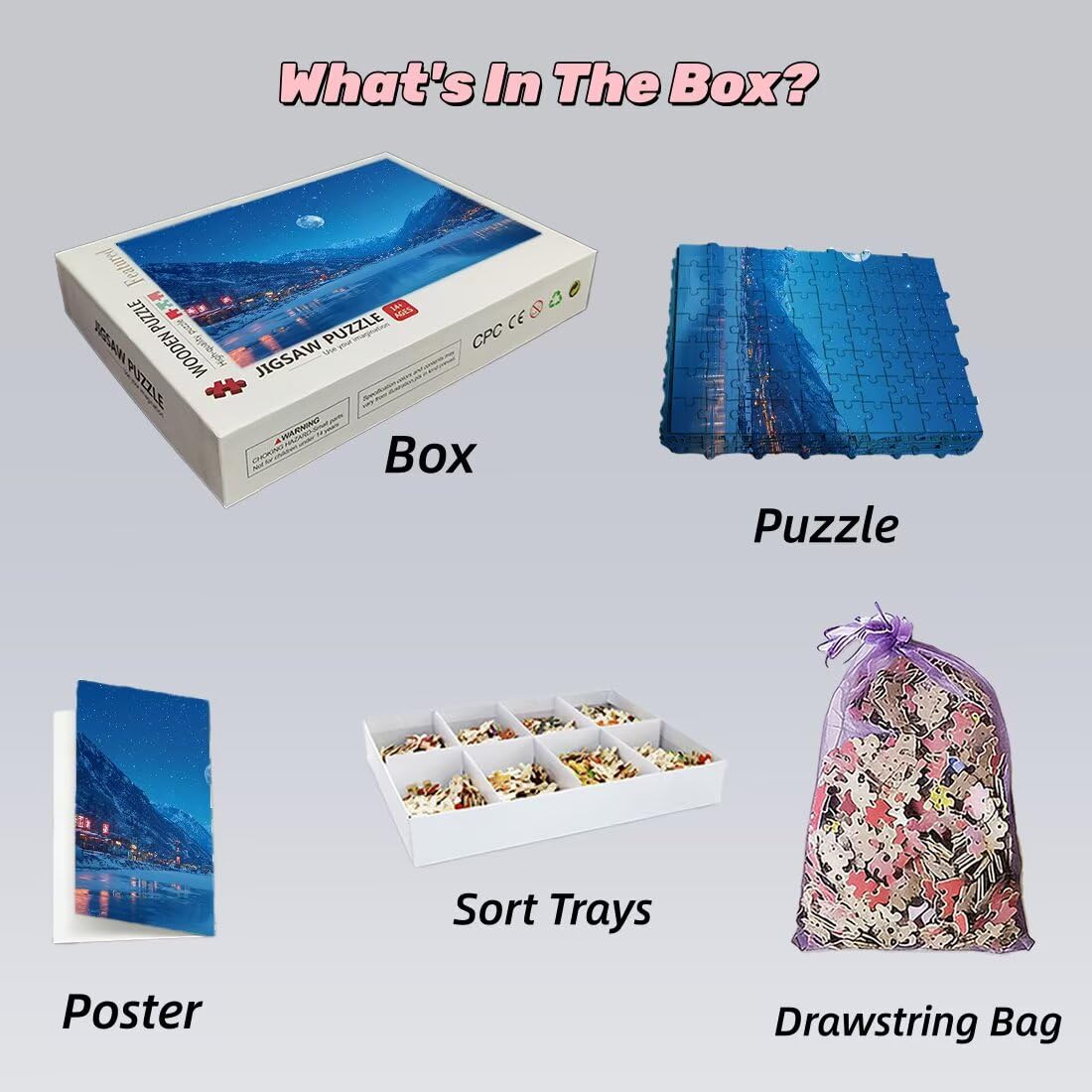 Puzzle dla dorosłych 5000, układanki krajobrazowe 5000 elementów dla dorosłych, niemożliwe drewniane puzzle księżycowe dla całości, klasyczna, wymagająca gra logiczna do dekompresji, prezenty dla