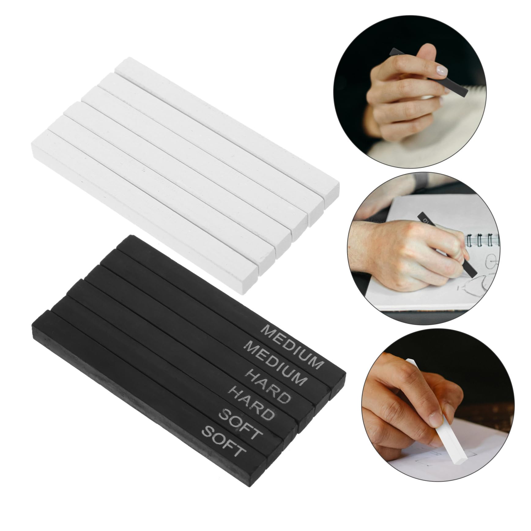 DOITOOL Carbon Rod Painting Tools Drawing Set Compressed Sticks Shading Pencils for Teens and Artists