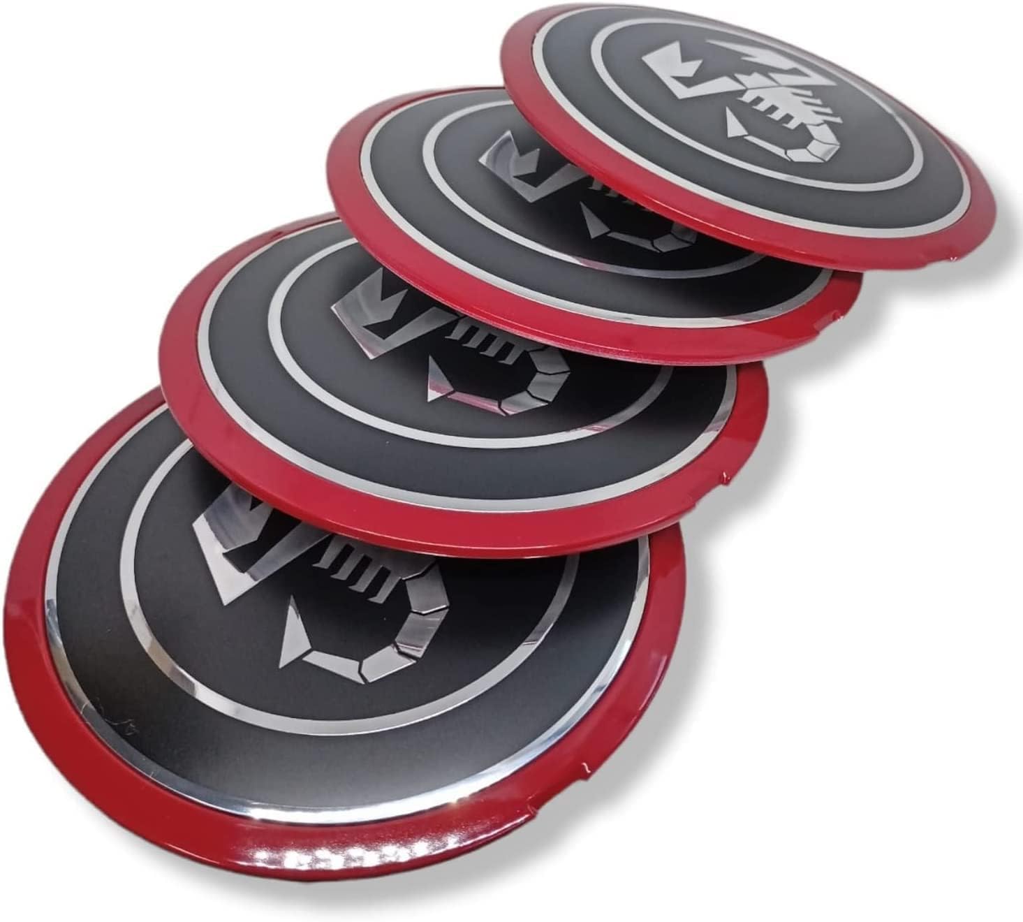 Loghi Ruota 4x Tappetti Coprimozzo 50mm Fiat Abarth 500 595 SS CERCHI - Foto 6