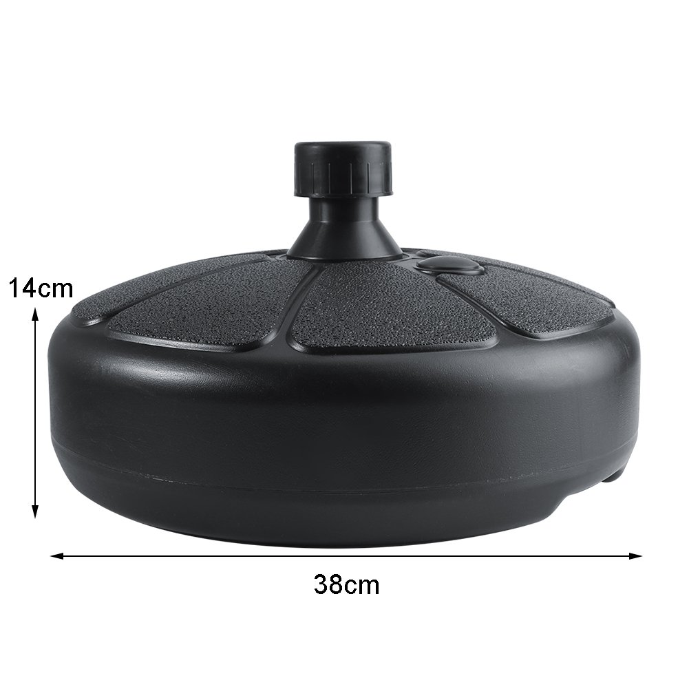 Per Pali Base Per Ombrellone In Cemento Rotonda Nera 15 Kg - Diametro 45 Cm, Supporto Robusto Per Giardino E Terrazzo Base Stabile Per Giardino