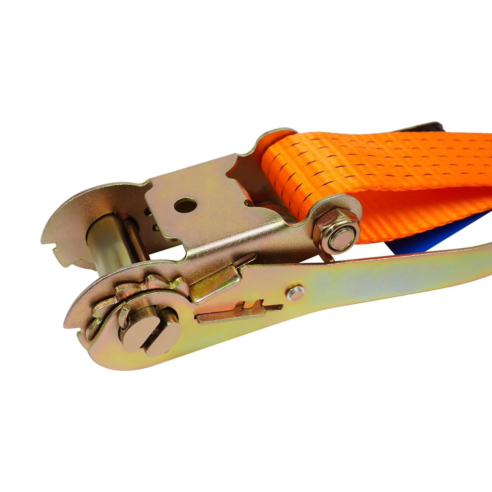 10 Stück Spanngurte mit Ratsche, 8m Spanngurte mit Haken, Belastbar bis 2500KG, Ratschengurt Zurrgurte 50mm für die professionelle Ladungssicherung (Orange)