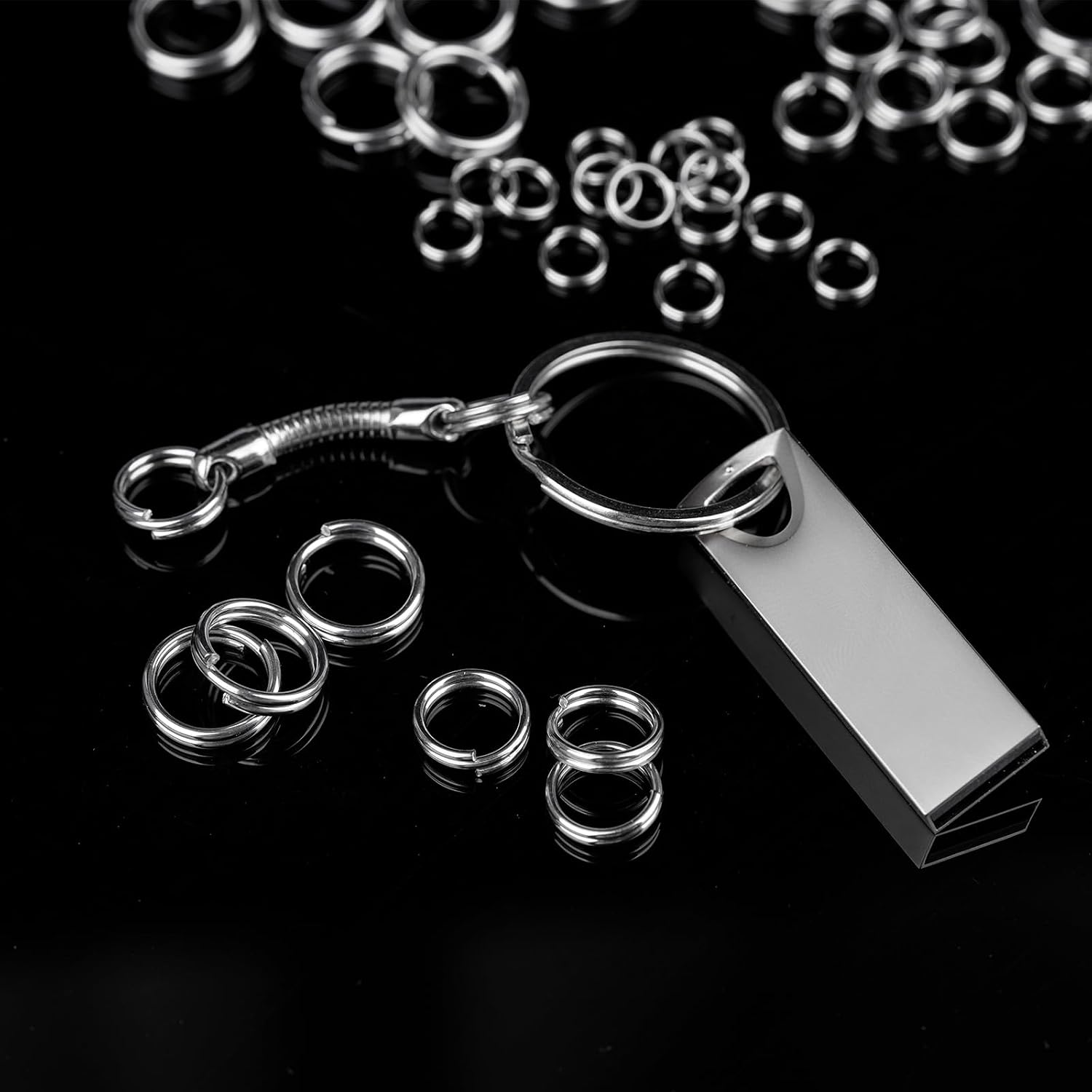 400 Pieces Premium 304 Stainless Steel Split Ring Double Jump Ring Small Key Chain Ring for Ornament Crafts, 4 Sizes(6mm 8mm 10mm 12mm Diameter)