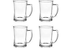 4 Pack of 22oz Drinking Glasses with Sturdy Handles