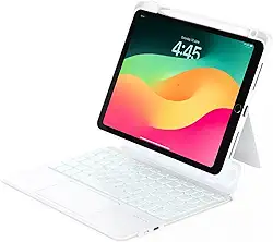 ZENLU Capa para iPad 9ª geração com teclado removível, capa protetora robusta, trackpad multitoque, suporte para caneta, suporte vertical, teclado retroiluminado para iPad 7 8 de 9 gerações, Pro de