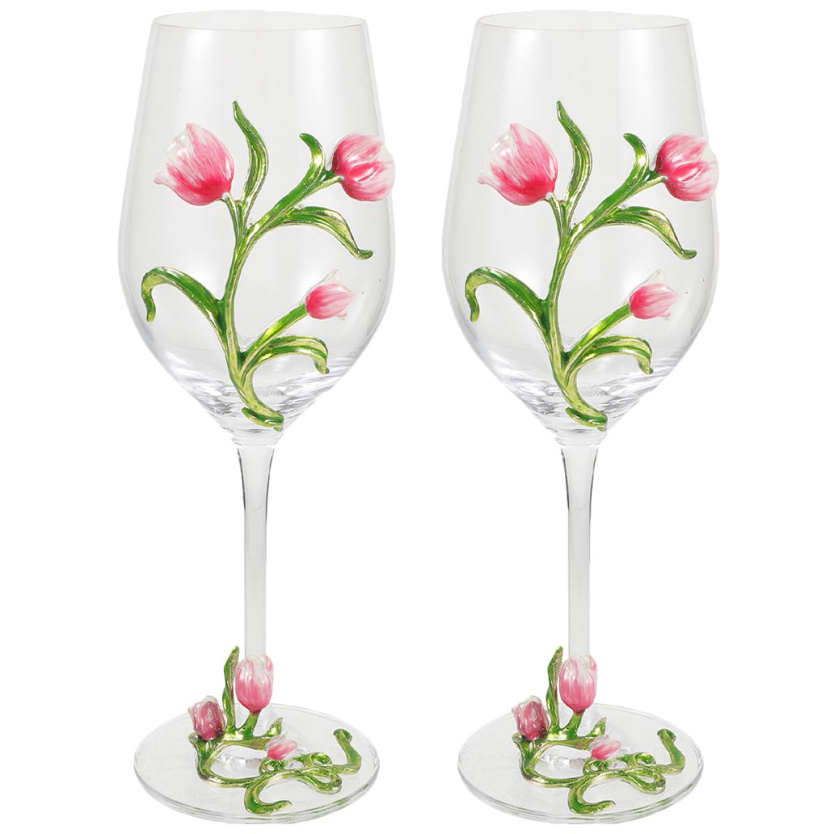 Verres à pied en émail tulipe stables et résistants pour l'extérieur