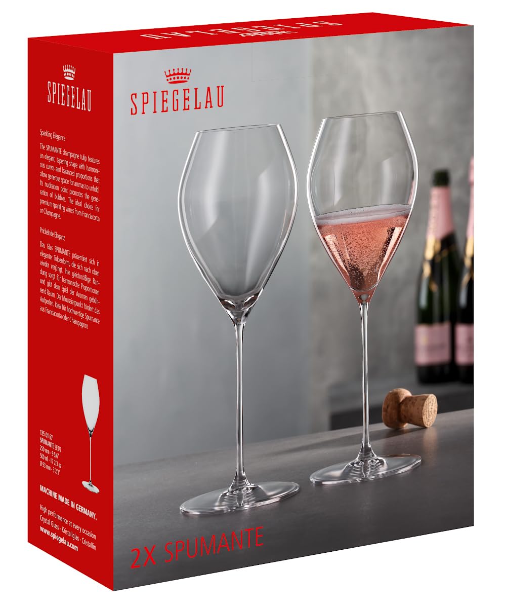 Spiegelau Spumanteglas 2er Set - aus Glas, Fassungsvermögen ca. 500 ml.