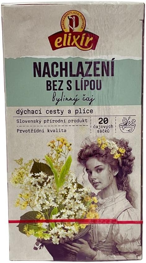 Cold and Flu tea with Elderberry and Linden | Cough Tea | Pure Natural Herbal Tea Grown in Europe (20 Tea Bags 40g)