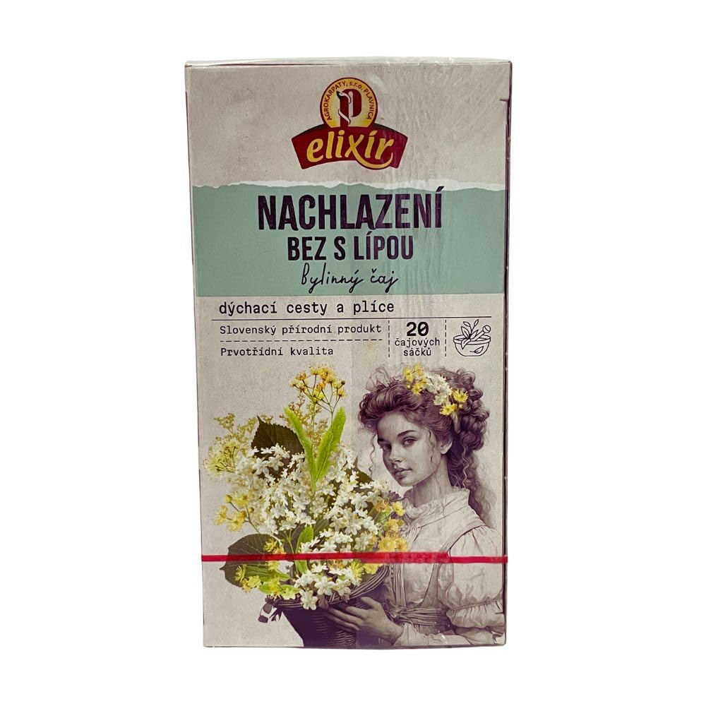 Cold and Flu tea with Elderberry and Linden | Cough Tea | Pure Natural Herbal Tea Grown in Europe (20 Tea Bags 40g)
