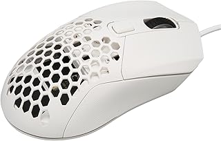 GOWENIC X300 Skeleton Wired Gaming Mouse, RGB Illuminated Lightweight Gaming Mouse, 4.9ft Cable Gaming Mouse for Gaming Office Study (White)