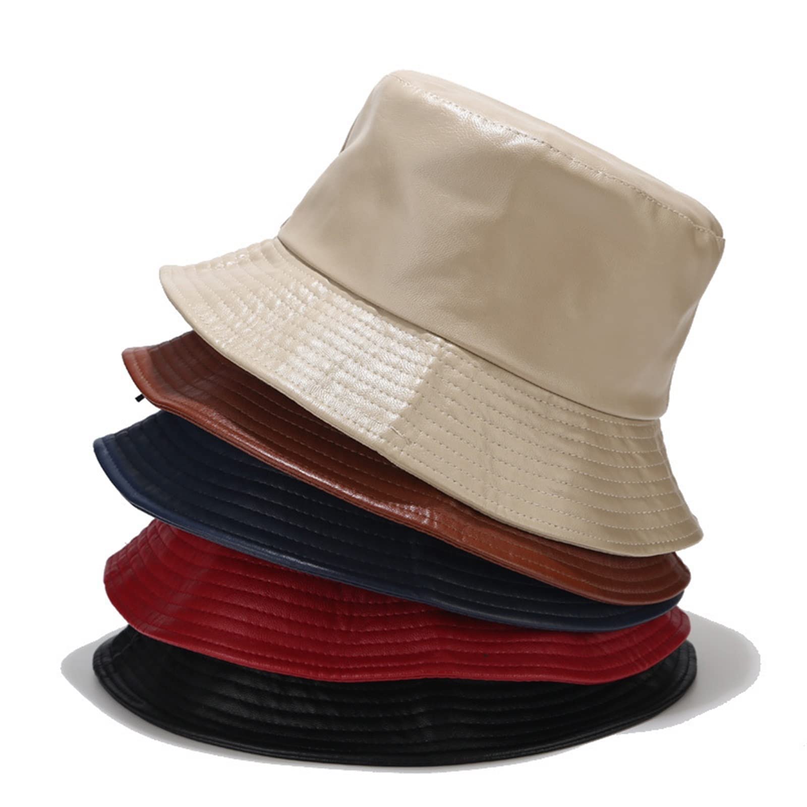Cappello da sole da uomo, cappello da pescatore, in pelle, pieghevole, per escursionismo, hip-hop, strada, impermeabile, per donne e uomini