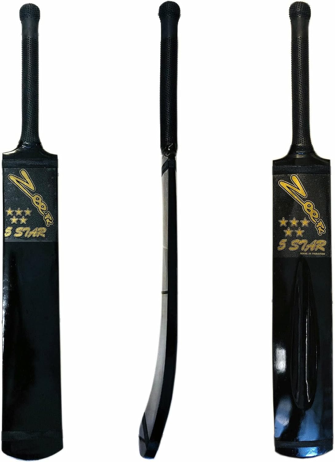 Zeepk 5 Star Tennis Tape Soft Ball Cricket Bat Full Size Kashmir Willow Handmade Full Black New Srilankan Style Blue Adult