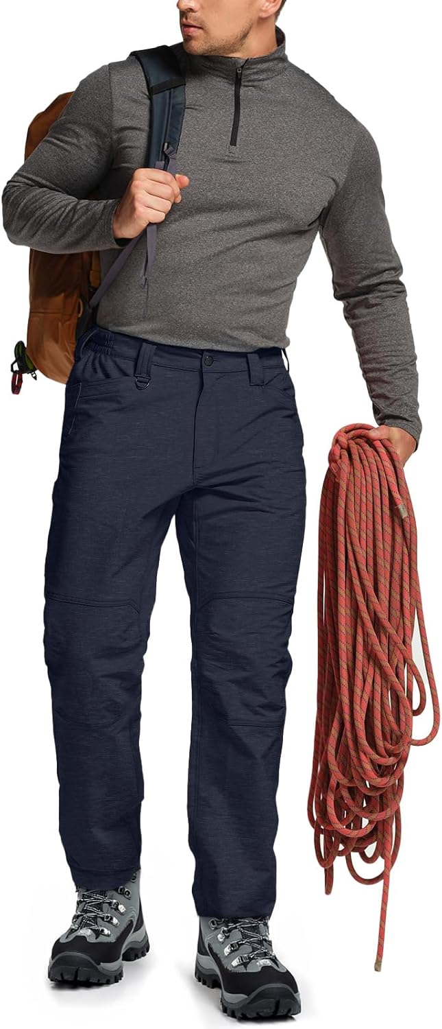 CQR Men’s Softshell Snow Ski Hiking Pants, Water Resistant Insulated Winter Thermal, Tactical Outdoor Pants for Cold Weather - Image 3