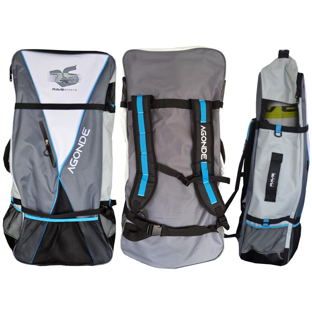 RAVE Akina Superior Blue - Tavola gonfiabile sportiva, 30 x 86 x 15 cm, materiali durevoli, comoda piattaforma antiscivolo, progettata per adulti e ragazzi, ampia e stabile, pompa manuale ad alta