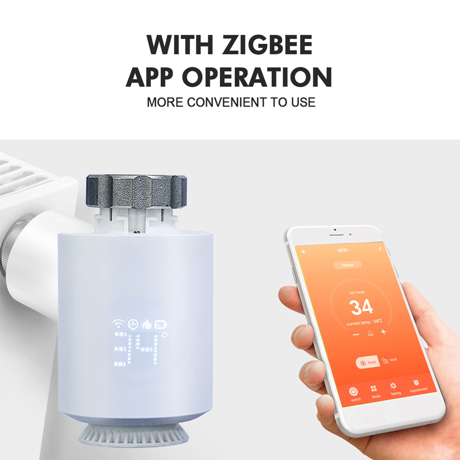 Zigbee Thermostat pour radiateur thermostatique programmable intelligent fonctionne avec Alexa Googlehome