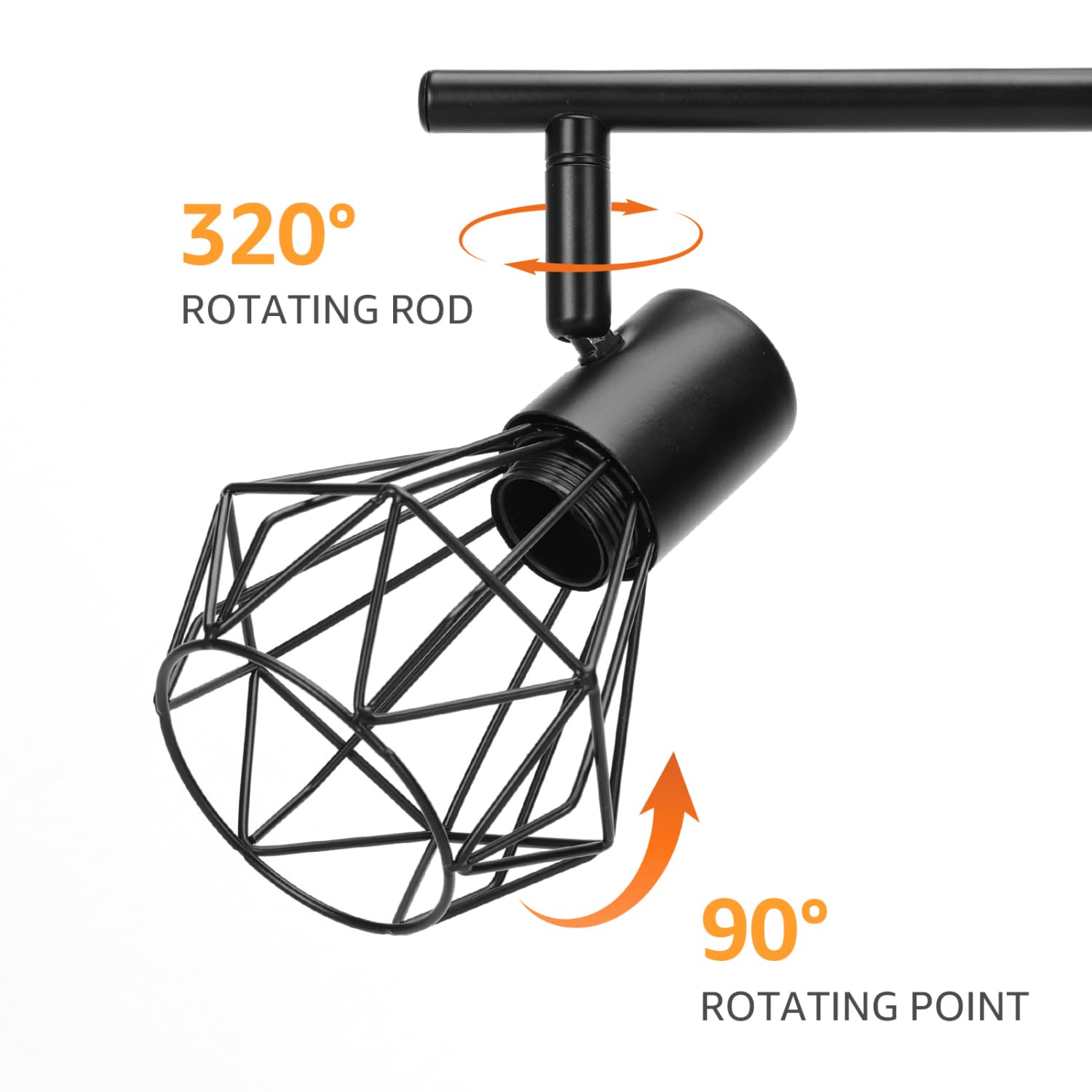 Aigostar LED Deckenstrahler Schwenkbar, Deckenleuchte E14 3 Flammig Schwarz, Spotleuchte Wand, Deckenlampe Spots Led, Wandstrahler für Küche, Wohnzimmer, Schlafzimmer, Ohne Leuchtmittel, 2 Stück