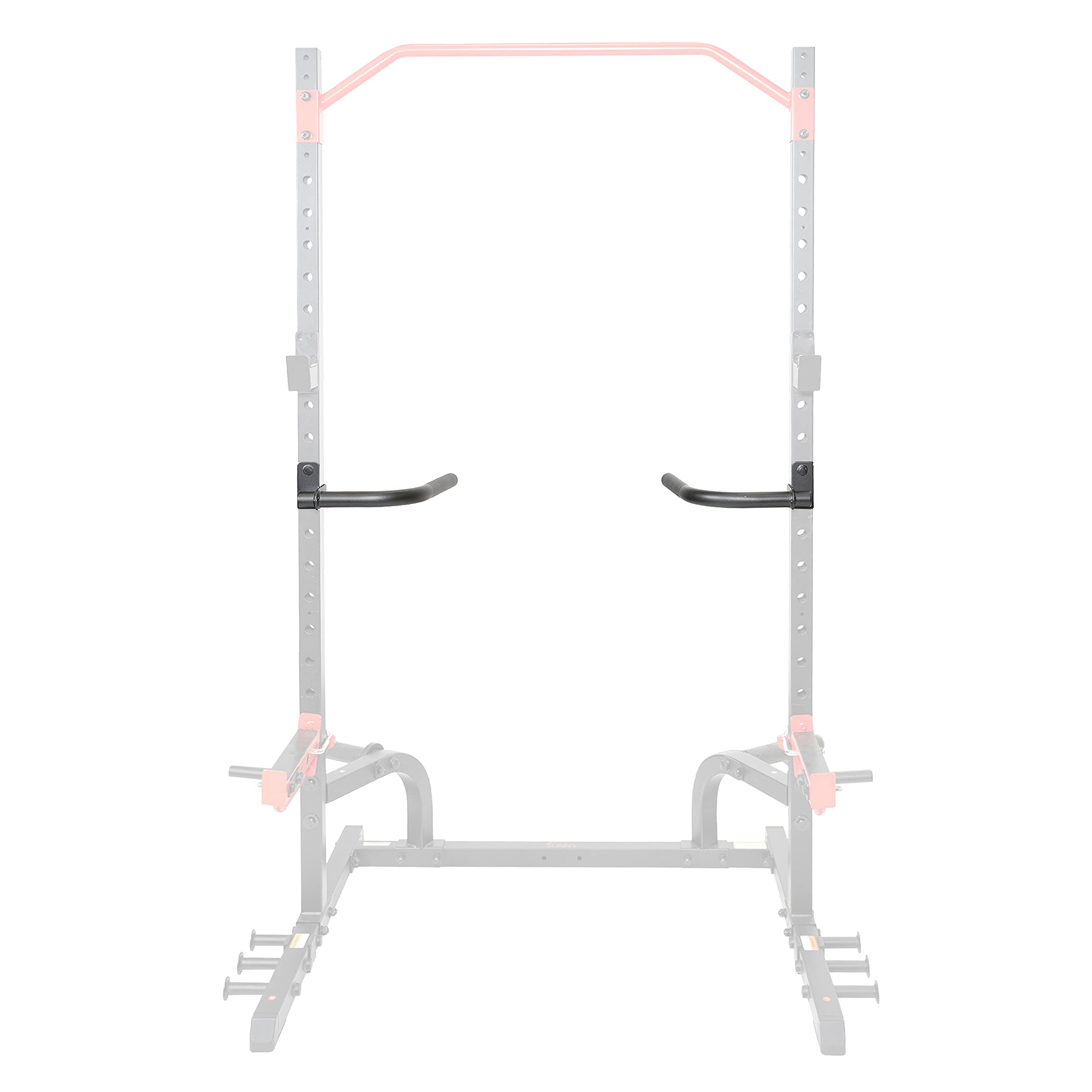 Sunny Health & Fitness Power Cage Squat Rack Upgrade Attachments, Dip Bar, Plate Bar Holder, Belt Squat, J Hook, Lat, Adapter, U Ring, Pull Up Bar, Landmine, Captain's Chair, Tricep Rope For Home Gym