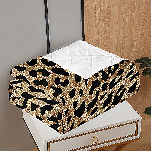 Couvre lit matelassé léopard 230x280 cm en microfibre douce réversible