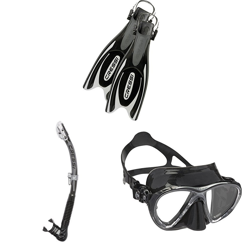 Palmes de plongée ajustables et masque grand champ contre les fuites