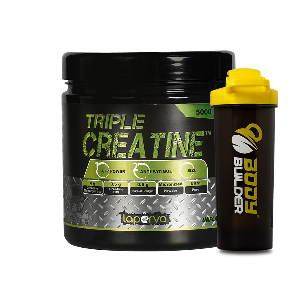 lapervaTriple Creatine - Enhanced Muscle Power, Stamina, & Growth | Featuring Creatine HCL, Creatine Monohydrate, and Creatine Alkaline (Shaker Free) (30 Servings, Unflavored)