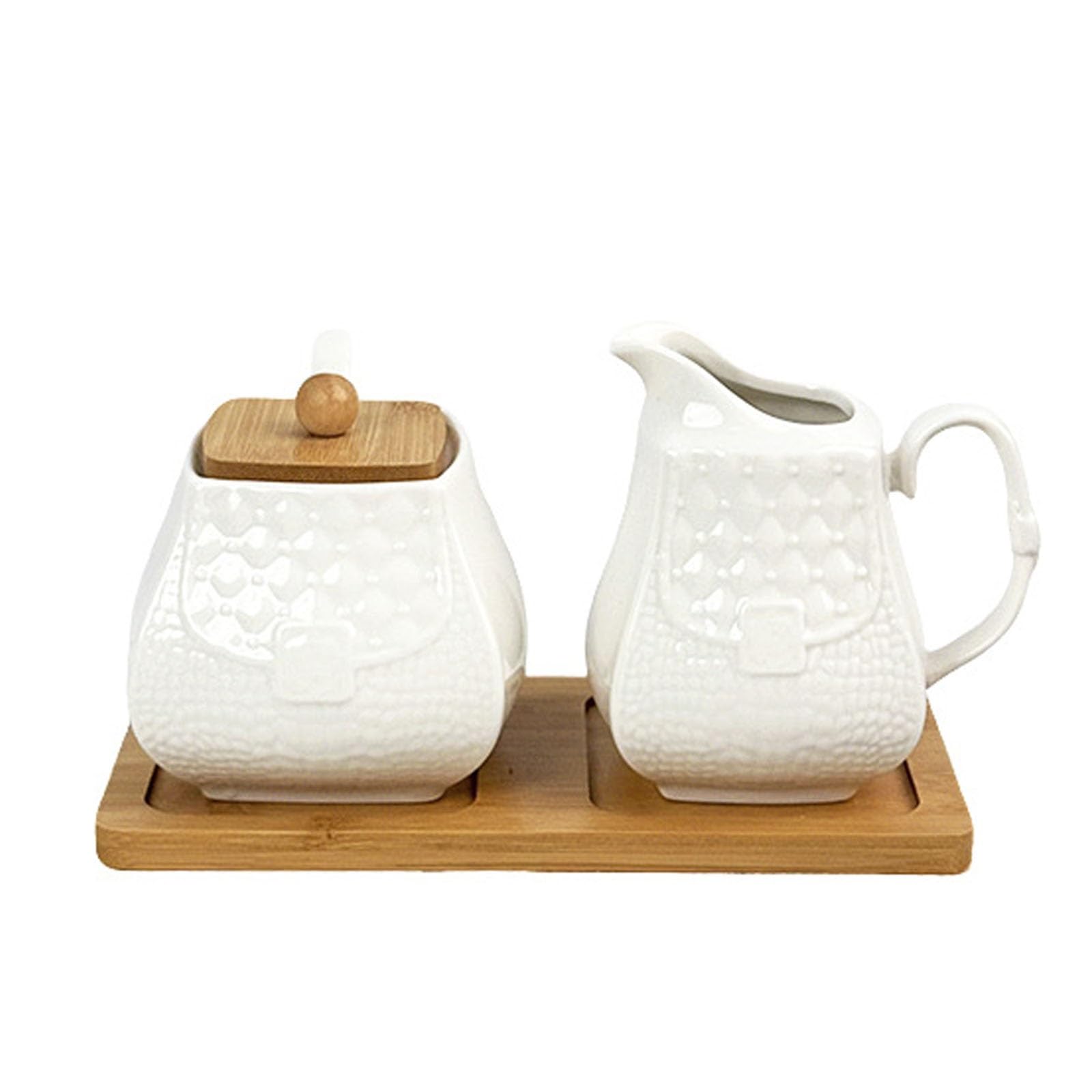 Set di zuccheriera e brocca in ceramica, stile vintage, per latte e tè, per casa e ospitalità, include zuccheriera con coperchio per servire il caffè