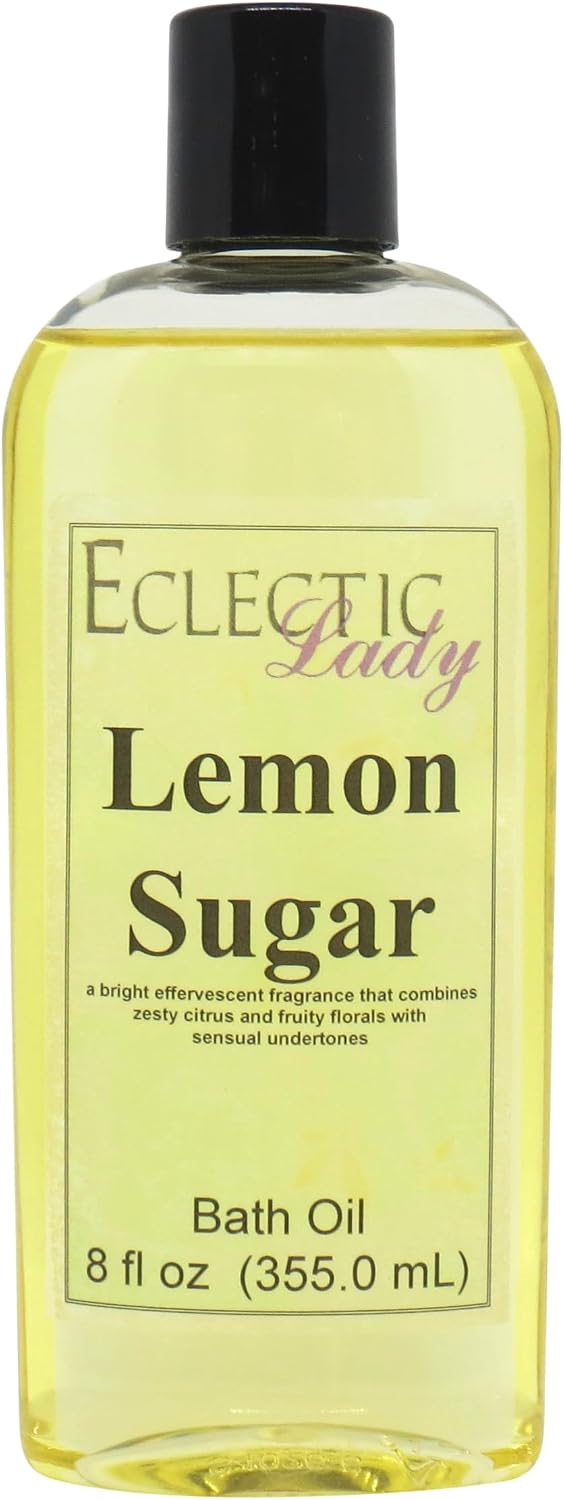 Lemon Sugar Bath Oil - Scented Body Oil - Relaxing & Moisturizing Bathing Oil - Fragrance Body Oil For Dry & Rough Sensitive Skin - 4 oz