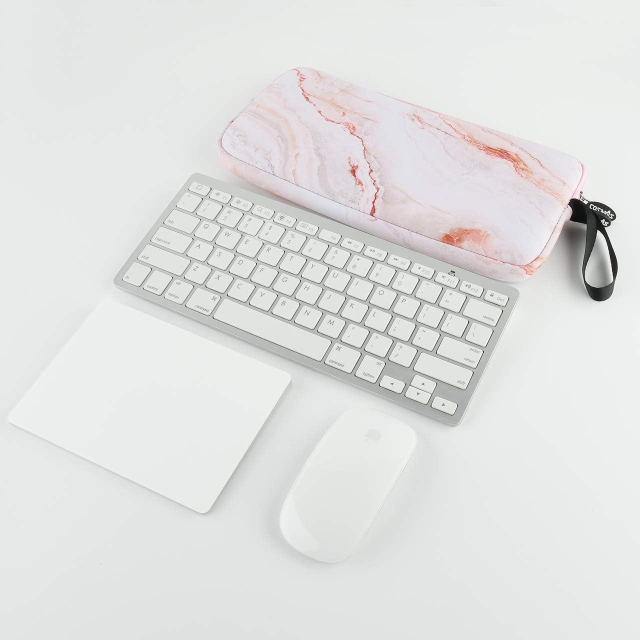 CM Neoprene Carrying Keyboard Sleeve Case Bag Protection Pouch Compatible with Magic Keyboard 1 & 2, Wireless Keyboard, Magic Mouse, Magic Trackpad and Wireless Trackpad (Pink Marble Pattern) - Image 5