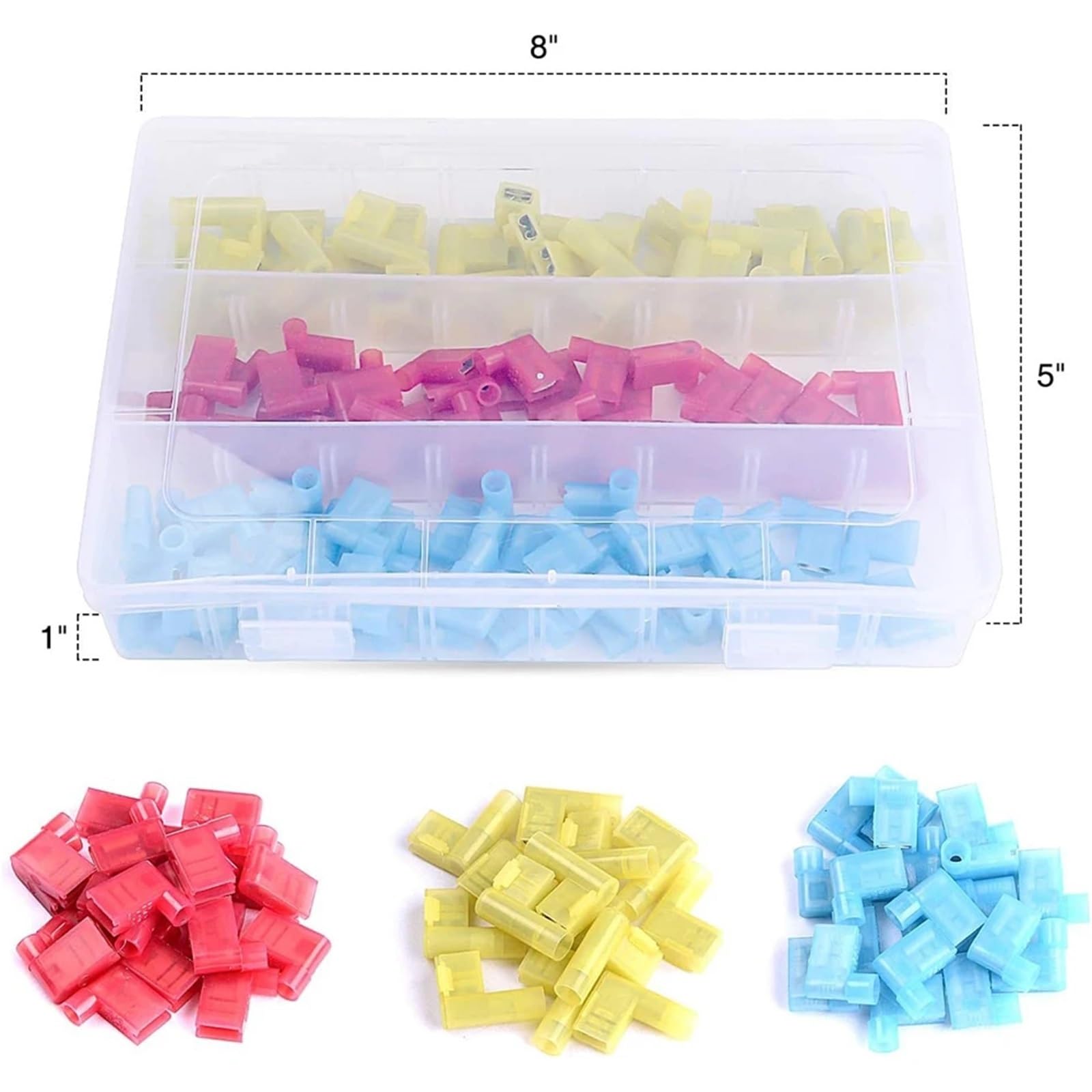 Cosses à sertir isolées, connecteurs de fils, 220 pièces, rapides femelles en nylon, électriques forme drapeau pour la terminaison divers câbles