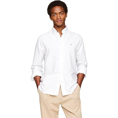 Tommy Hilfiger Long Sleeve Oxford Regular Fit, Men's Button Down Shirts, Also Available in Big and Tall