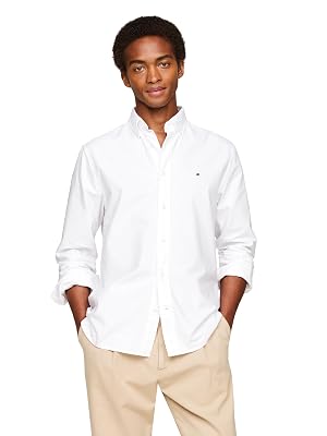 Tommy Hilfiger Mens Long Sleeve Oxford Shirts in Regular Fit Mens Button Down Shirts Also Available in Big