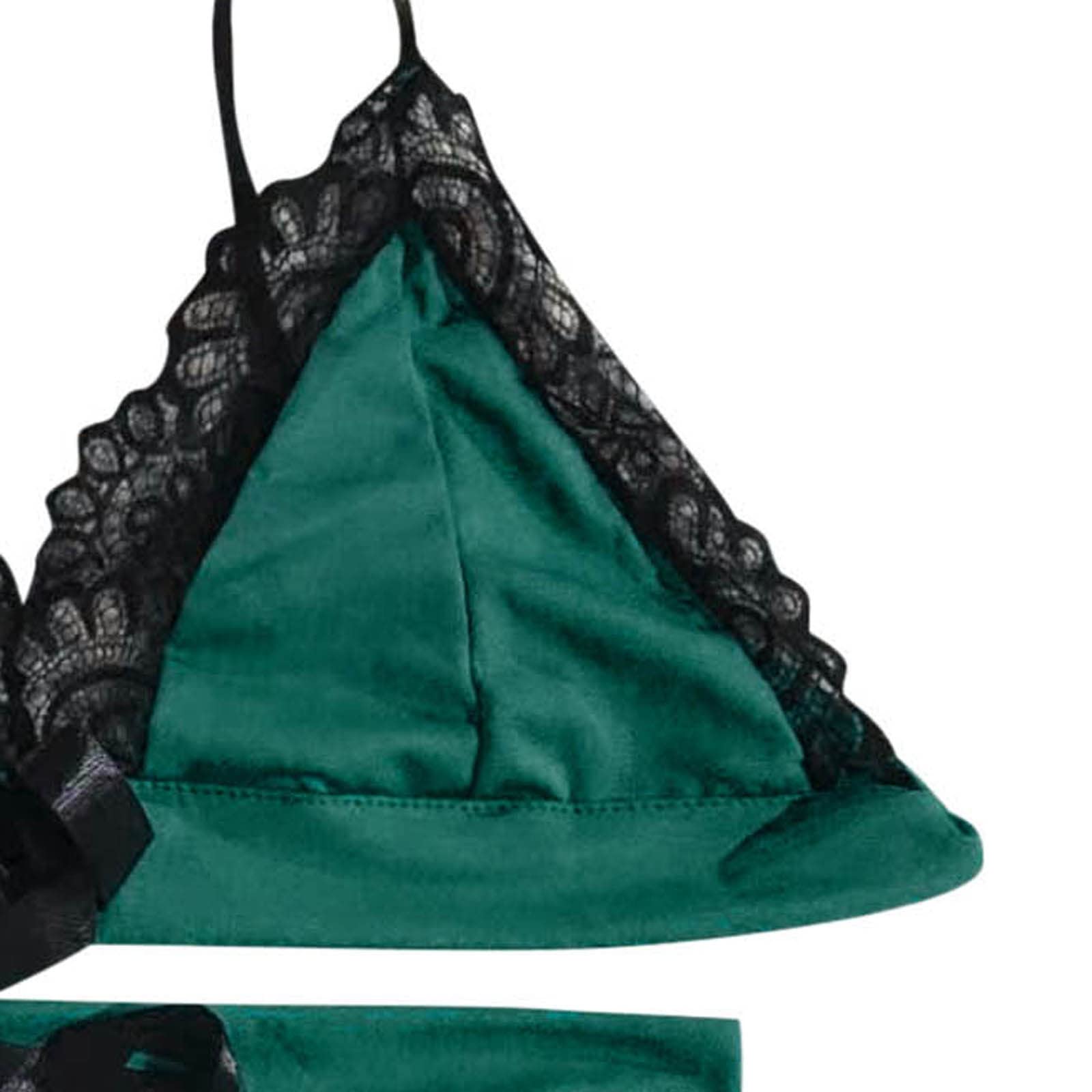 maisdgop Women Lingerie Bodysuit Sexy Mesh See Through Pajama Set Fashion Erotic Bra Panties Outfits Casual Homewear Sets: Medium 03 Green