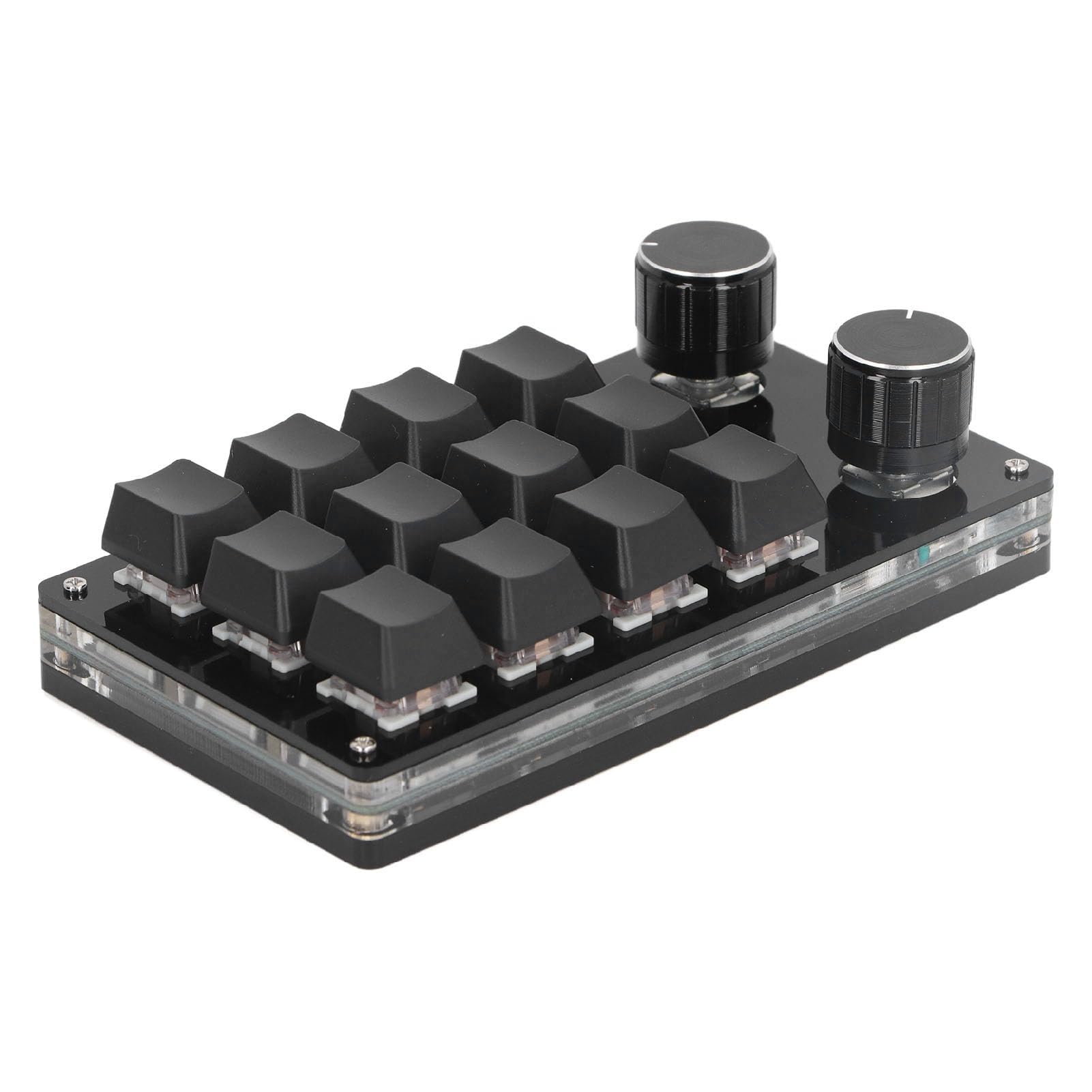 Walfront Teclado Mecánico Programable para Juegos con Interruptor Rojo de 12 Teclas, Perillas Dobles, Atajos Complejos, Música, Oficina,patible con OS X