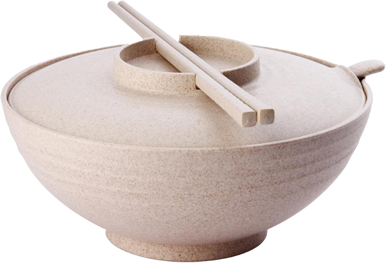 Wheat Fiber Ramen Bowl Spoon Fork Chopsticks with Slot Lid