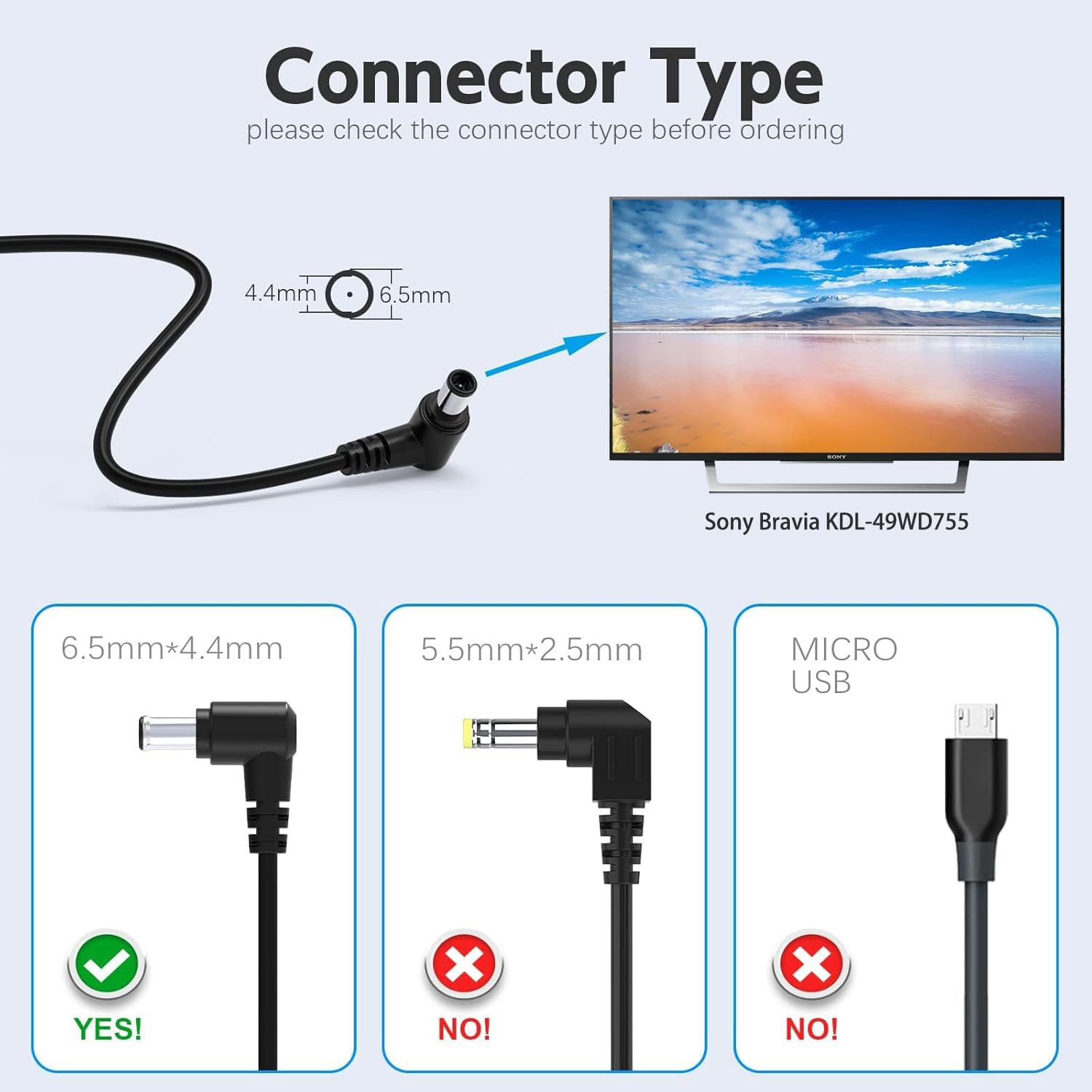 KFD Netzteil 19,5V 101W 120W Ladegerät für Sony Bravia ACDP-100D02 KDL-50W815B TV AC Adapter Fernseher KDL-49WD755 KDL-49WD757 Netzkabel ACDP-120E02 APDP-100A1/A KDL-49WD759 48W705C 43WE755 43W807C