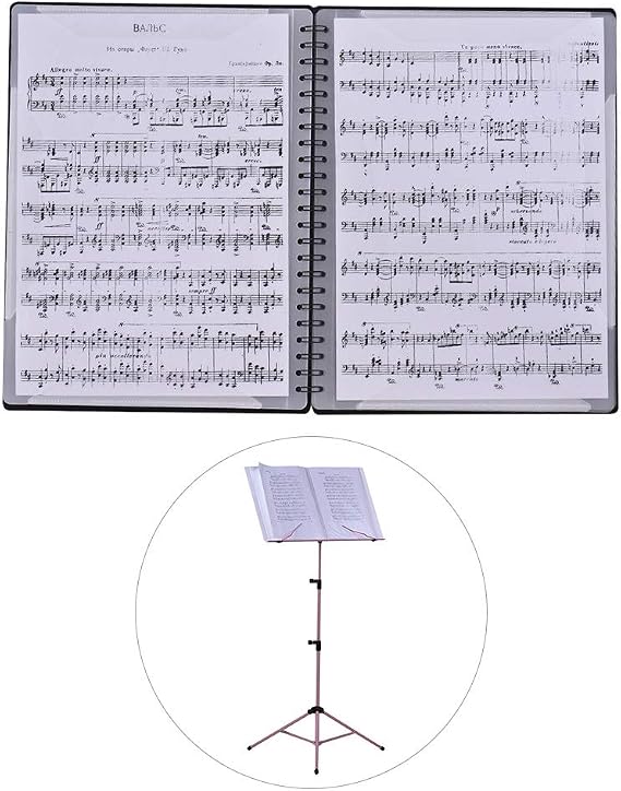 Music Sheet File Paper Storage Folder Creative Change Spectrum Folder A4 Letter Size Double Side Sheet Music Folder File for Holding Sheet Music and Files Etc (Black)