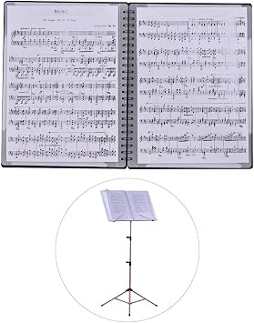 Music Sheet File Paper Storage Folder Creative Change Spectrum Folder A4 Letter Size Double Side Sheet Music Folder File for Holding Sheet Music and Files Etc (Black)