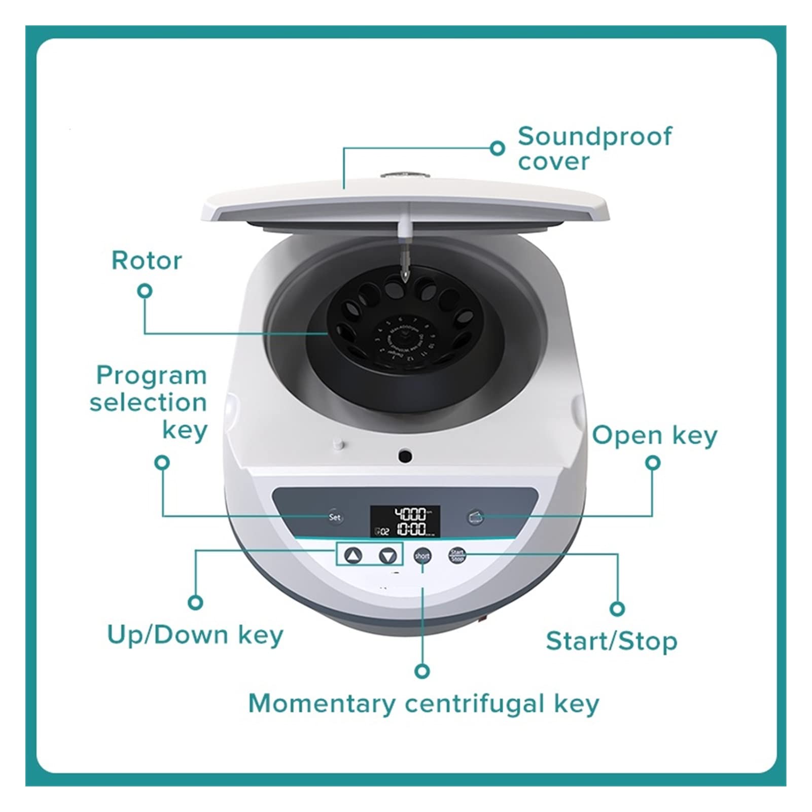 pipeta Plasma centrífuga prp centrifuge máquina digital de sangre médica Centrífuga laboratorio 4000rpm 5 ml 10 ml 15 ml de tubo de centrífuga a,Suministros para equipos de laboratorio(LC-8S (15ml))