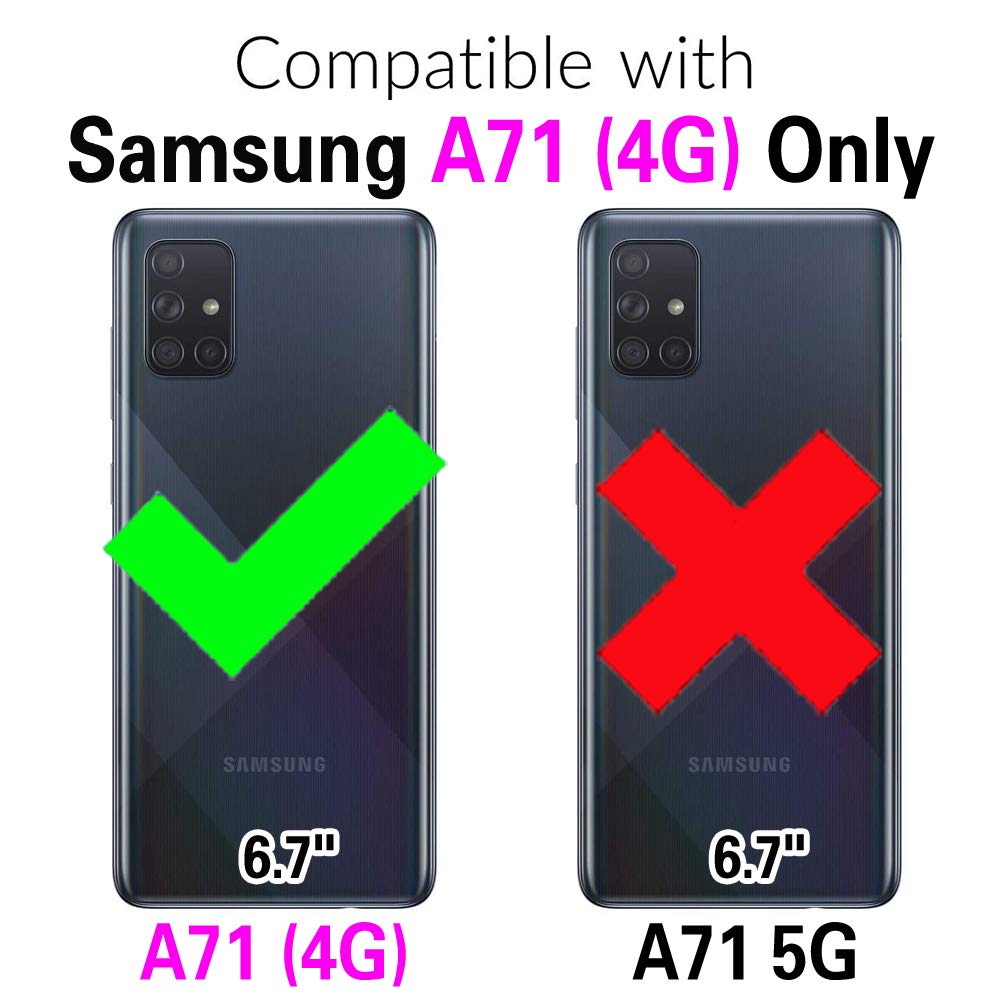 Furiet Compatible with Samsung Galaxy A71 4G Wallet Case with Wrist Strap Lanyard and Leather Flip Card Holder Stand Cell Accessories Folio Purse Credit ID Phone Cover for A 71 71A S71 A715F Blue